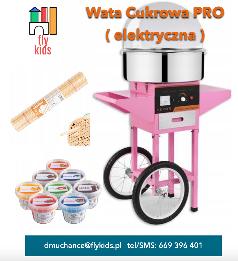 Wata Cukrowa - kolorowa, różne smaki, elektryczna